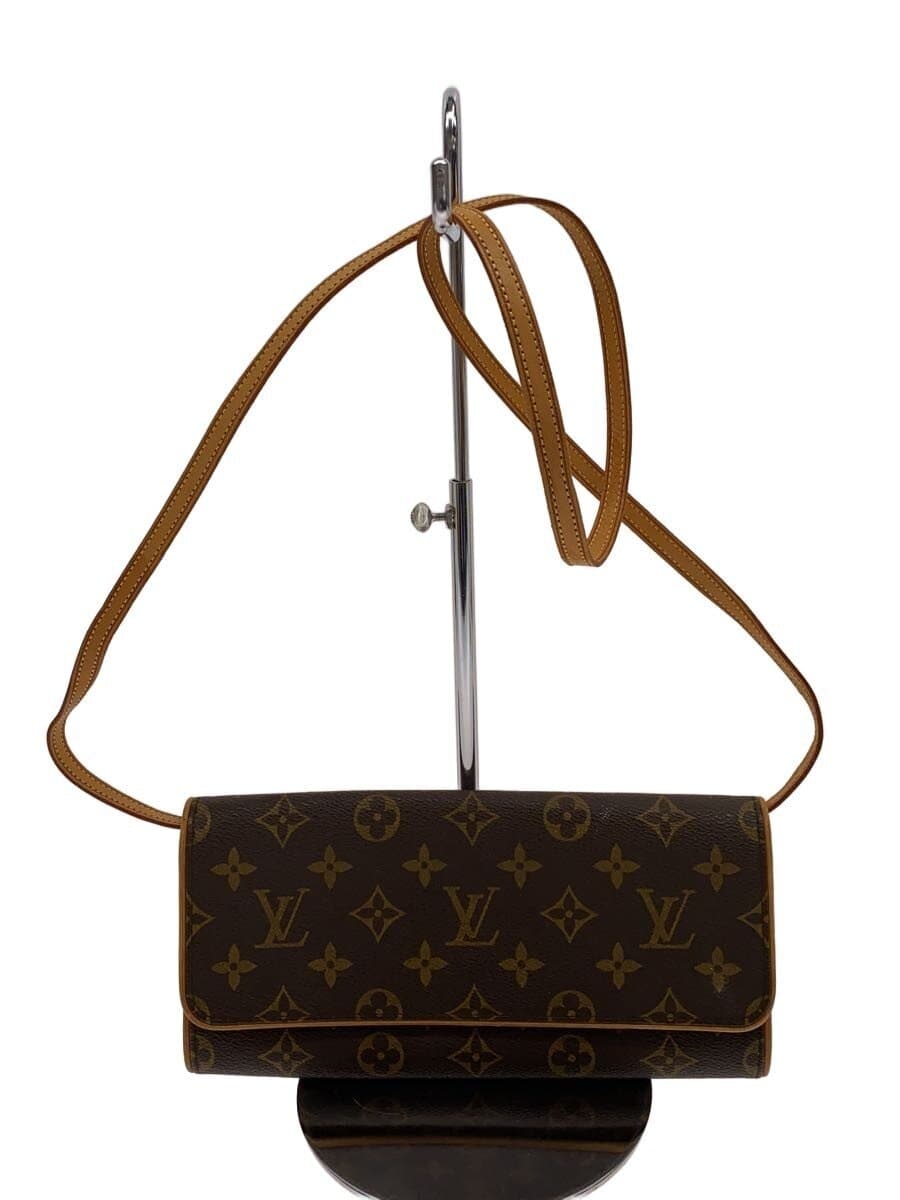 LOUIS VUITTON Pochette Twin GM_Monogram Canvas PVC BRW M51852