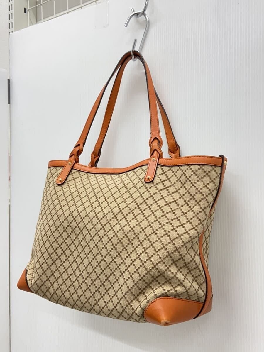 GUCCI Tote Bag_Diamante Canvas BEG 2
