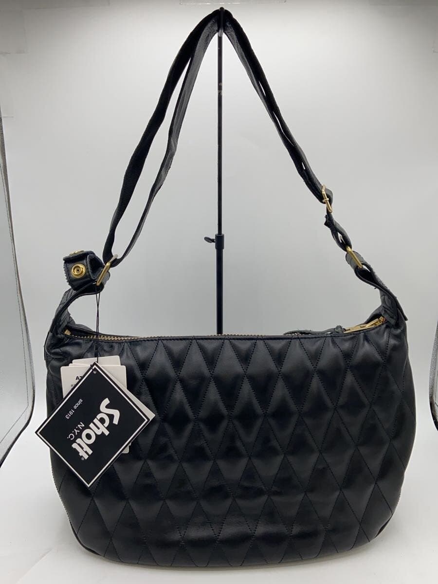 Schott Shoulder Bag Leather BLK Solid 3109022 3