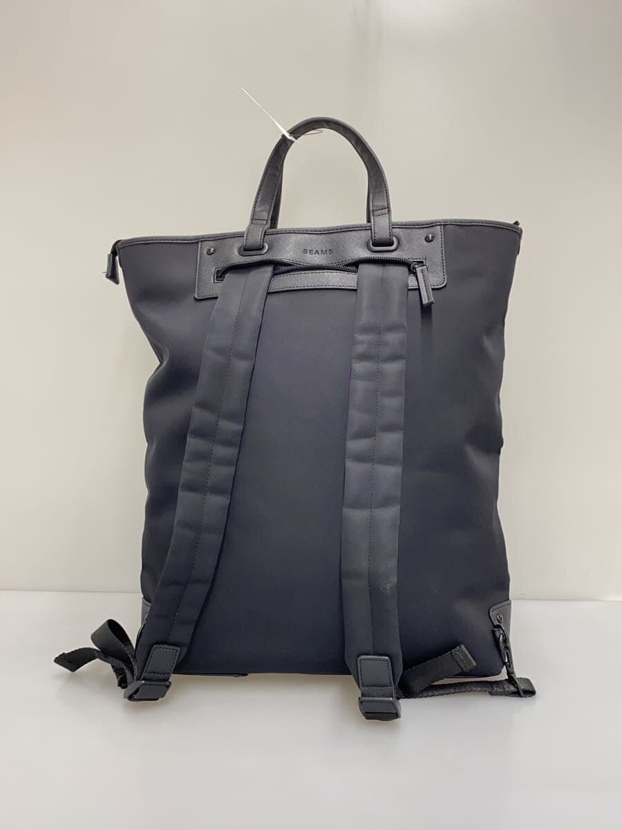BEAMS backpack -- BLK plain 3