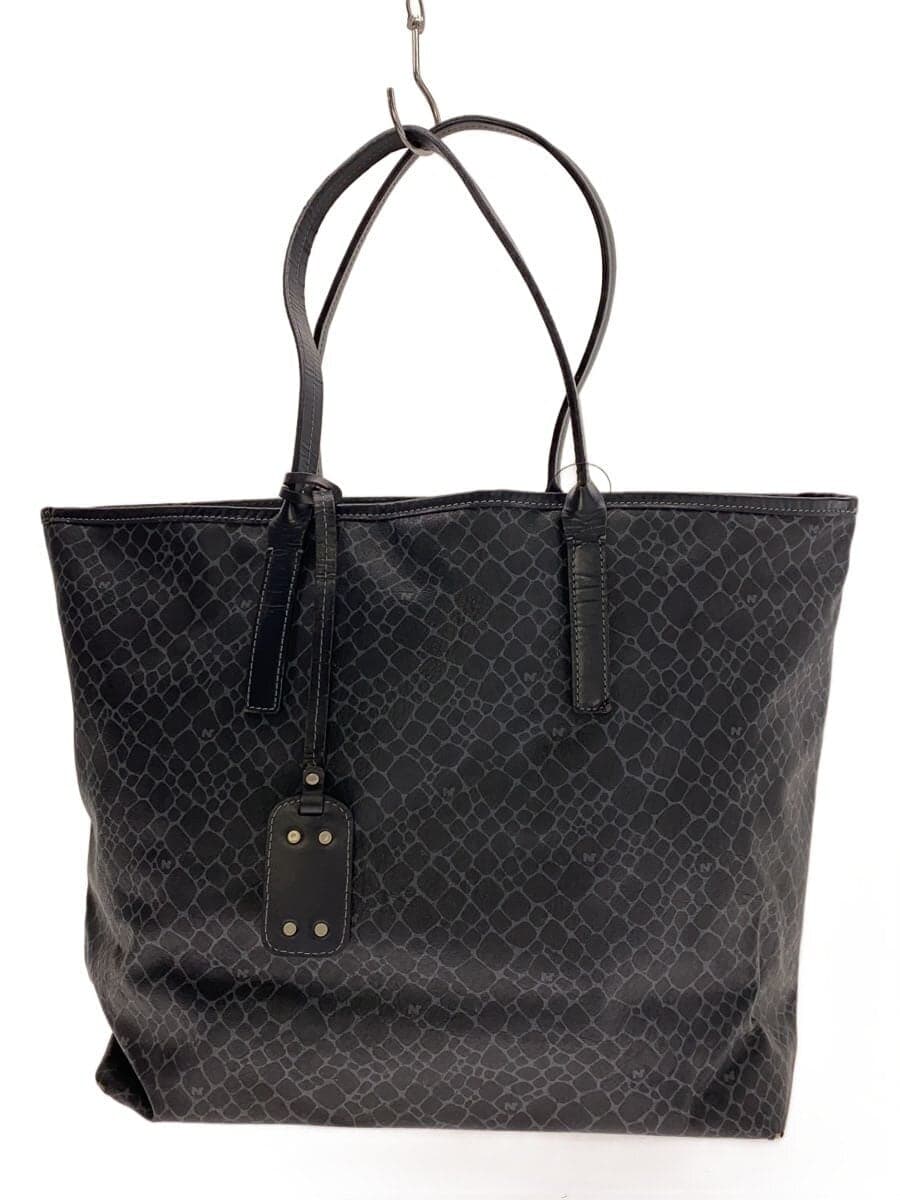 NINA RICCI Tote Bag Leather BLK All Over Pattern