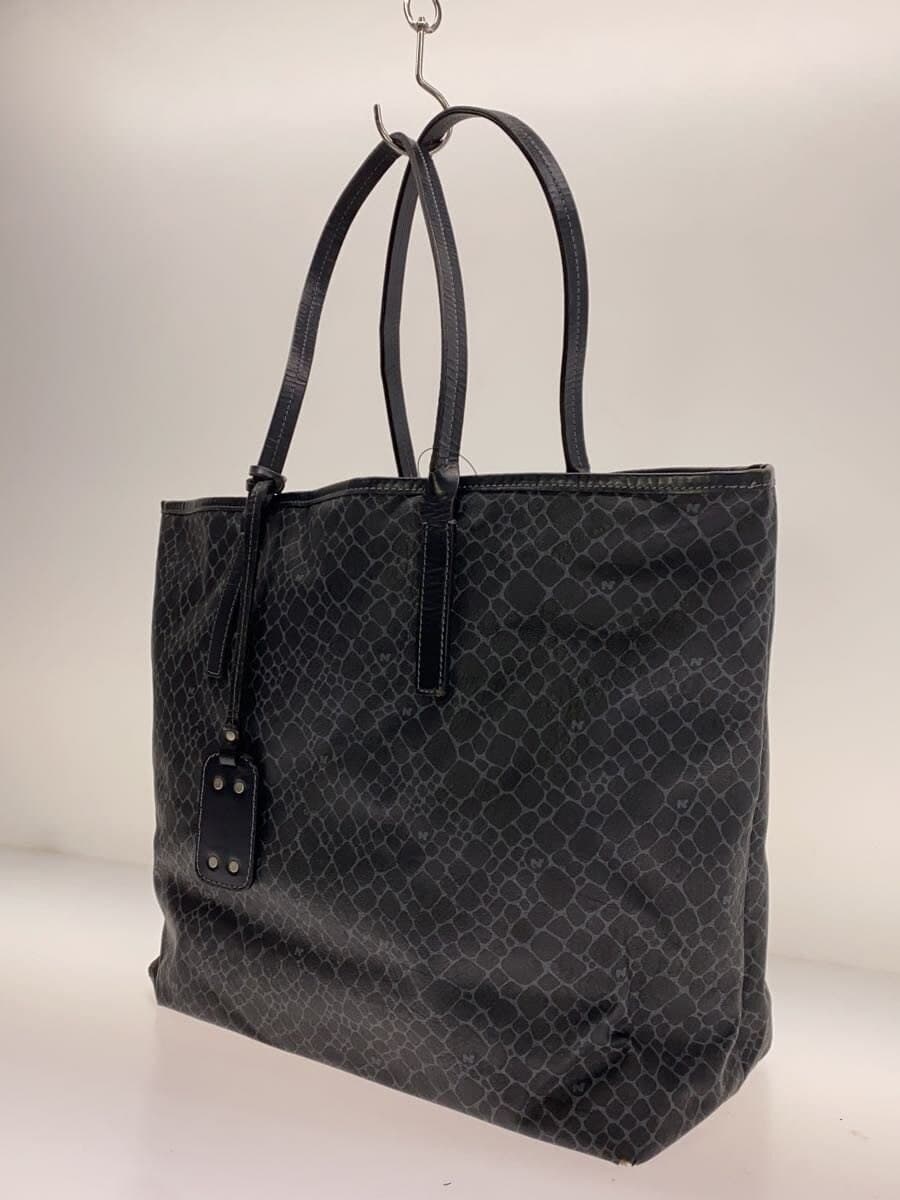 NINA RICCI Tote Bag Leather BLK All Over Pattern 2