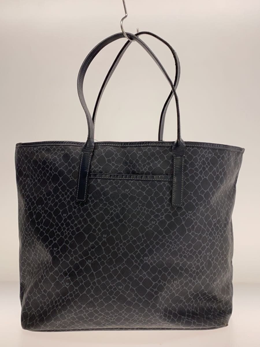 NINA RICCI Tote Bag Leather BLK All Over Pattern 3