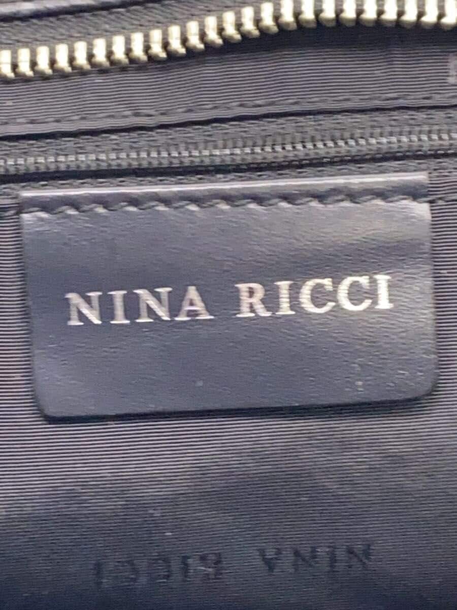 NINA RICCI Tote Bag Leather BLK All Over Pattern 5