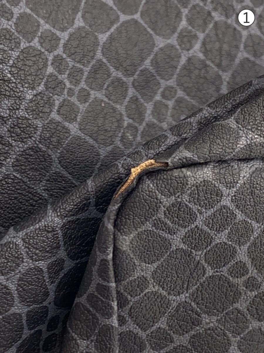 NINA RICCI Tote Bag Leather BLK All Over Pattern 7