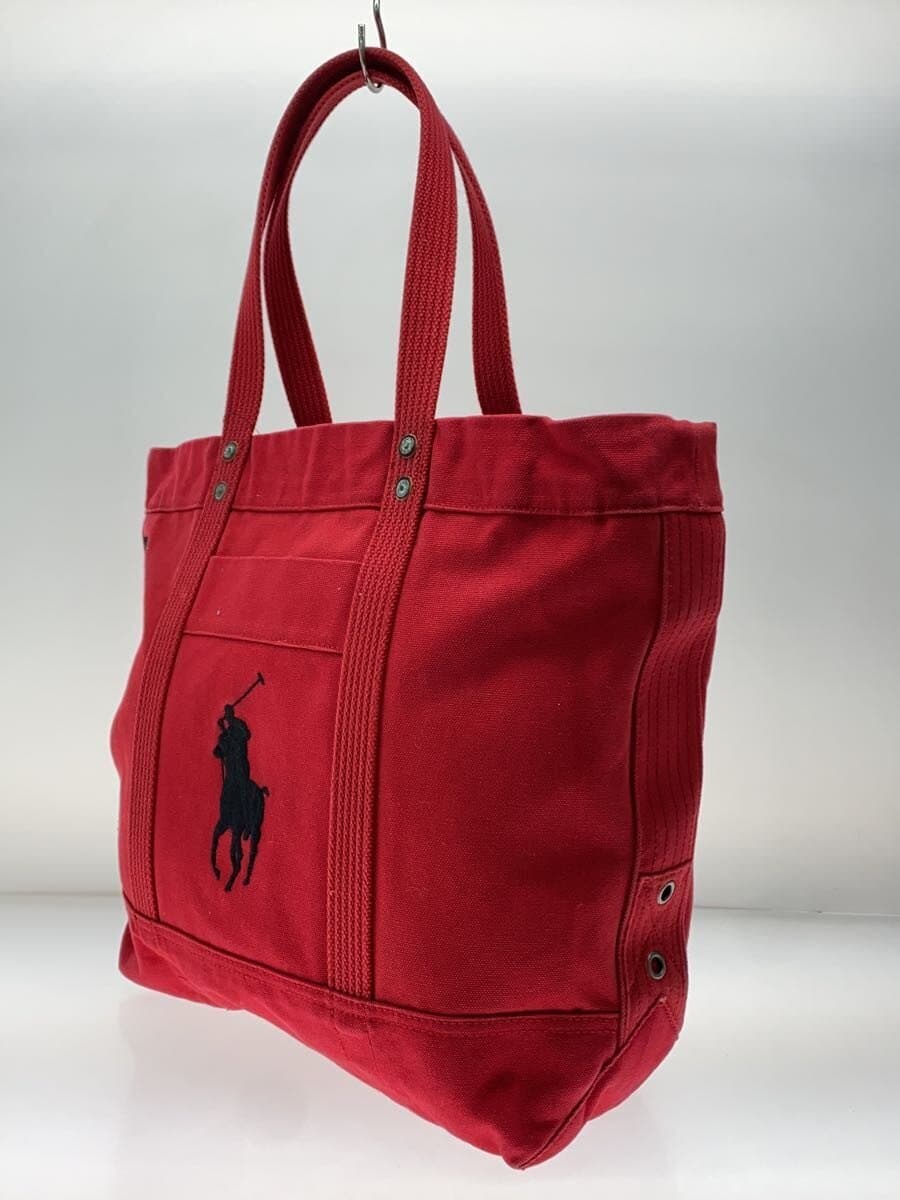 POLO RALPH LAUREN Tote Bag Canvas RED 2