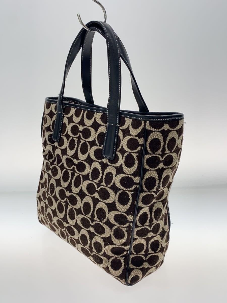 COACH Tote Bag_Signature Wool BRW All Over Pattern 2