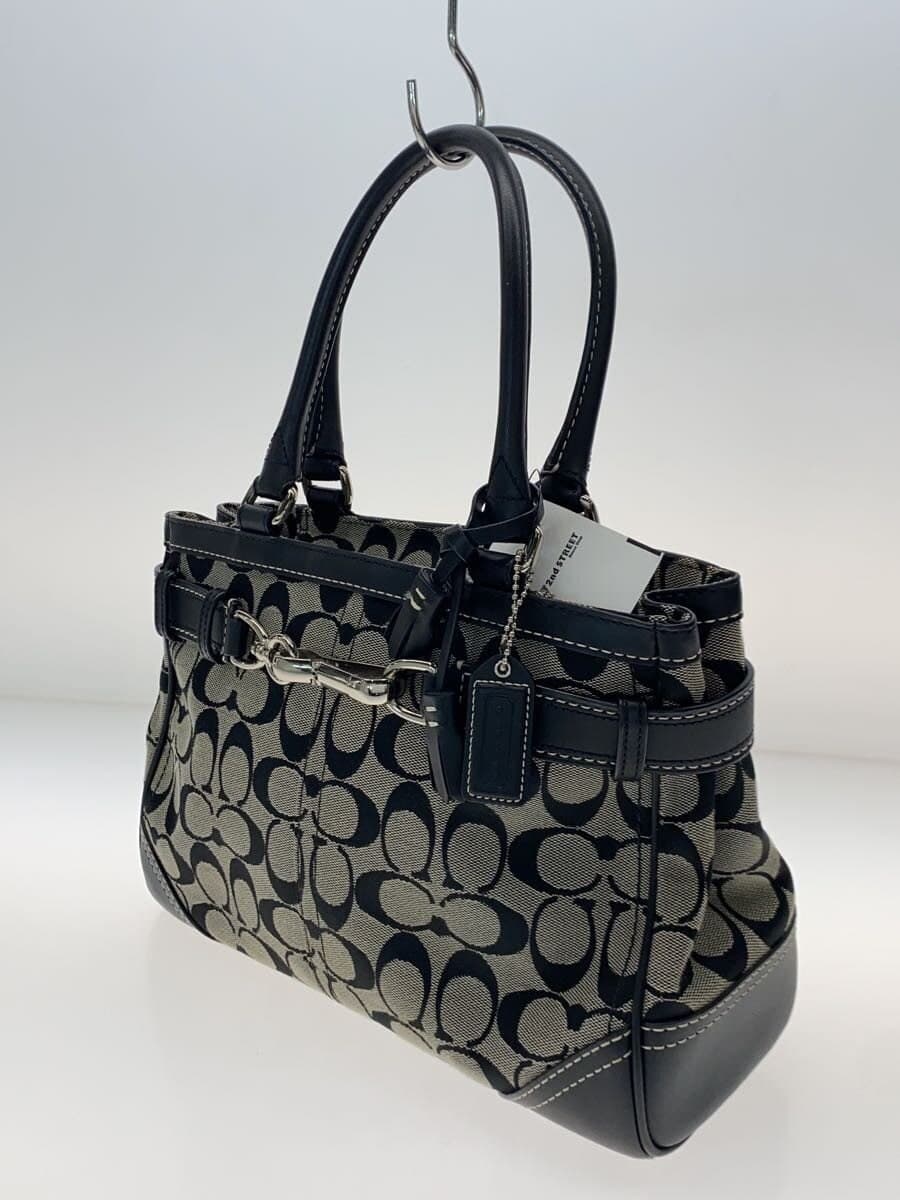 COACH Medium Carryall Signature Black Leather Canvas BLK 8K06 2