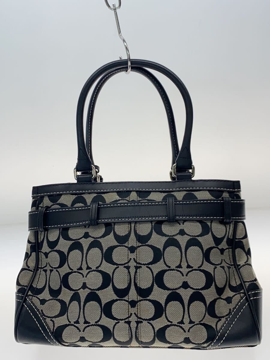 COACH Medium Carryall Signature Black Leather Canvas BLK 8K06 3