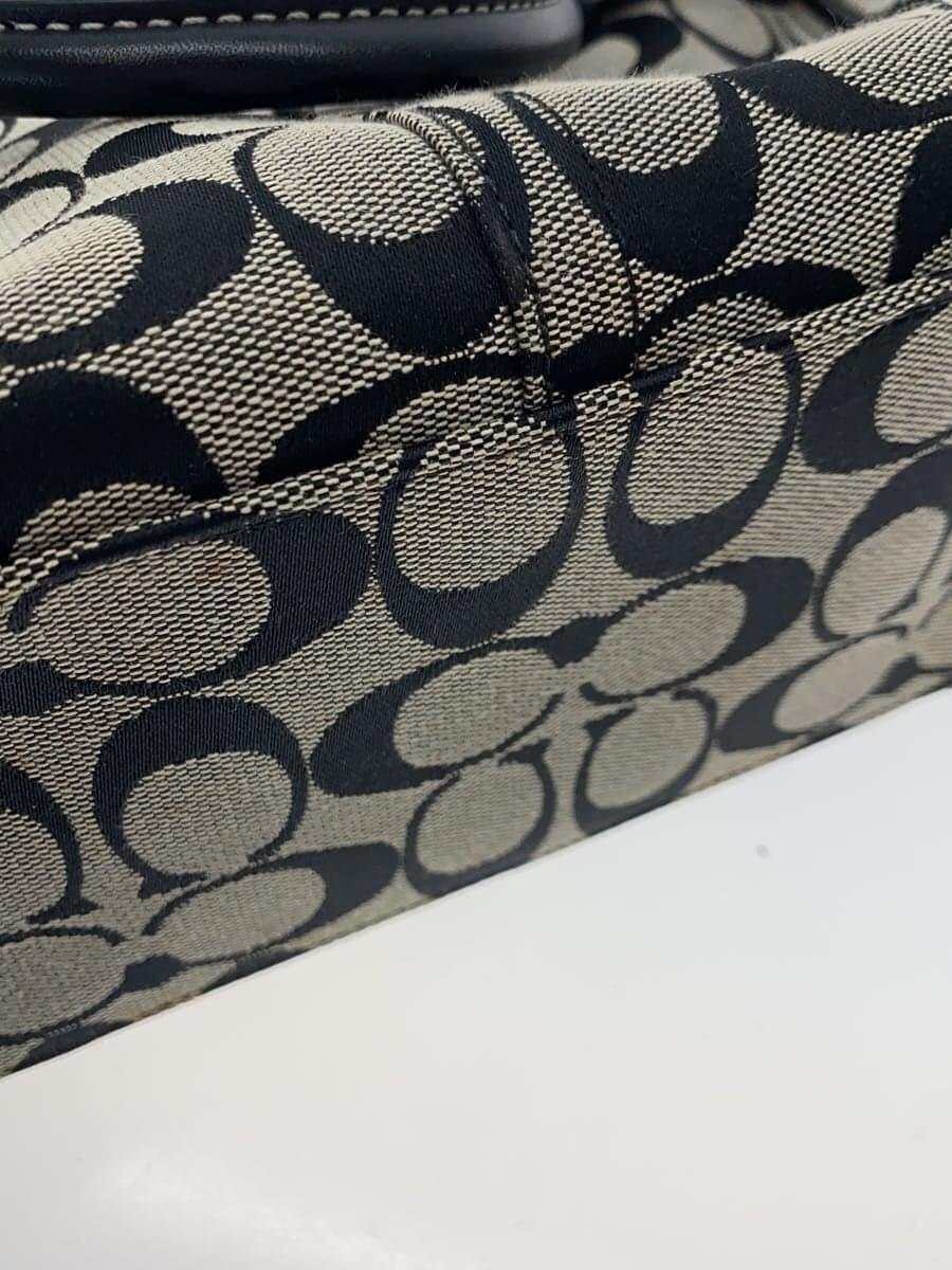 COACH Medium Carryall Signature Black Leather Canvas BLK 8K06 7