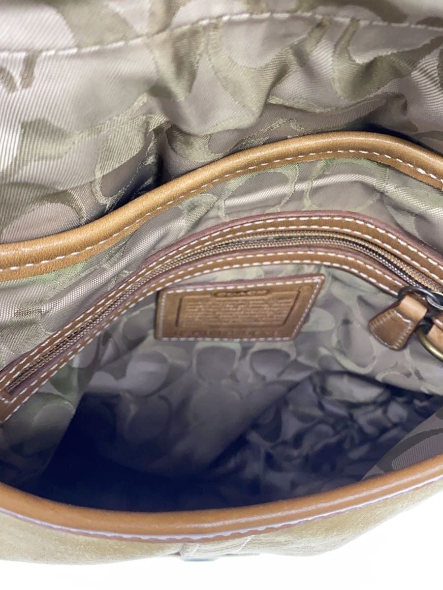 COACH Shoulder Bag Suede CML Plain 9678 6