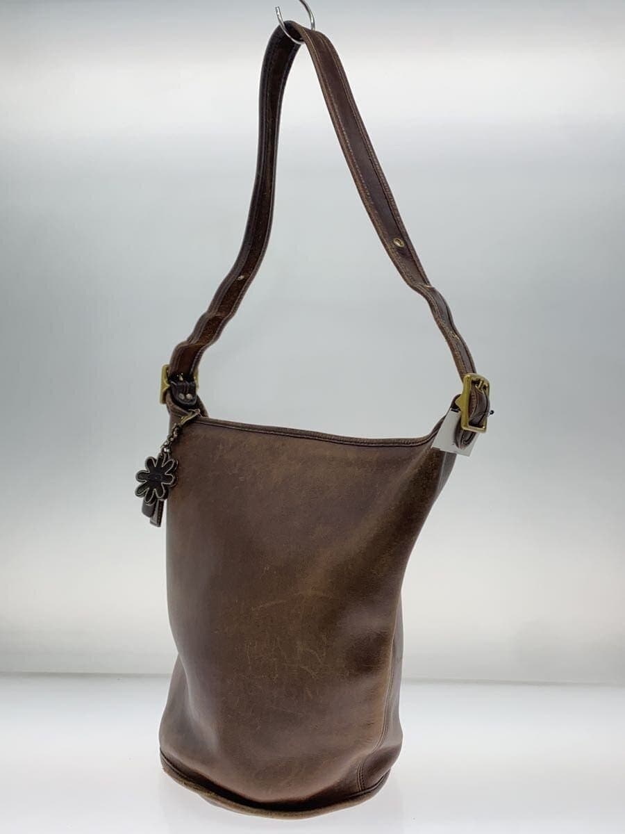 COACH shoulder bag leather BRW plain 9085 2