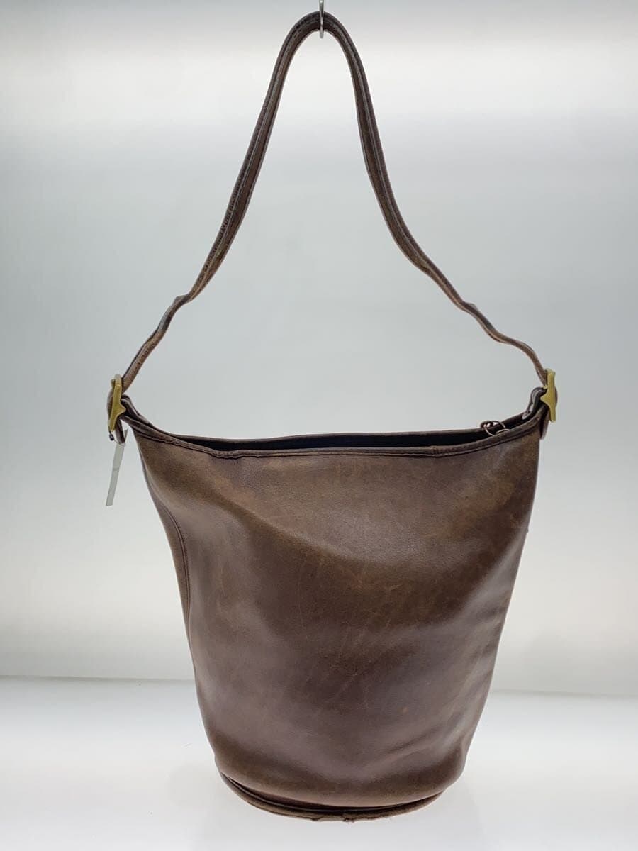 COACH shoulder bag leather BRW plain 9085 3