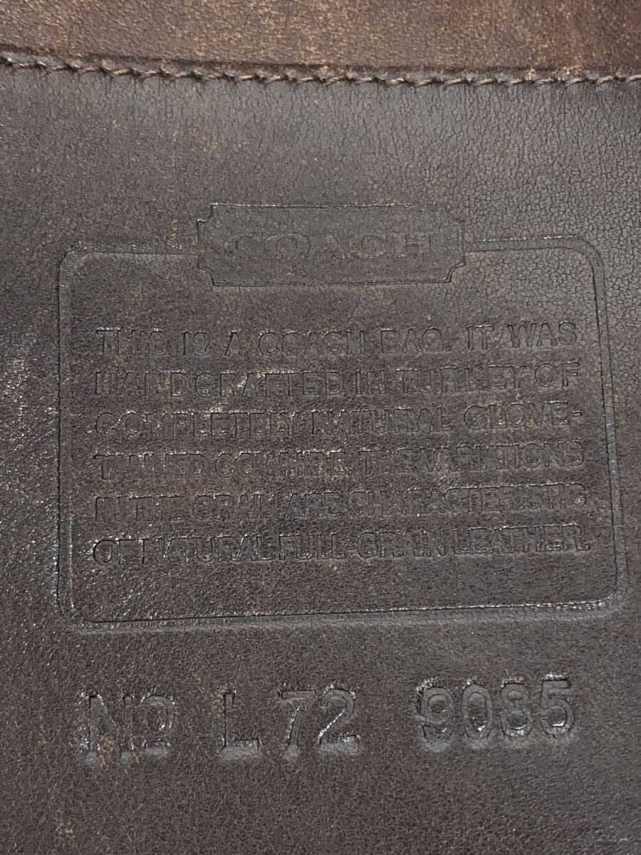 COACH shoulder bag leather BRW plain 9085 5