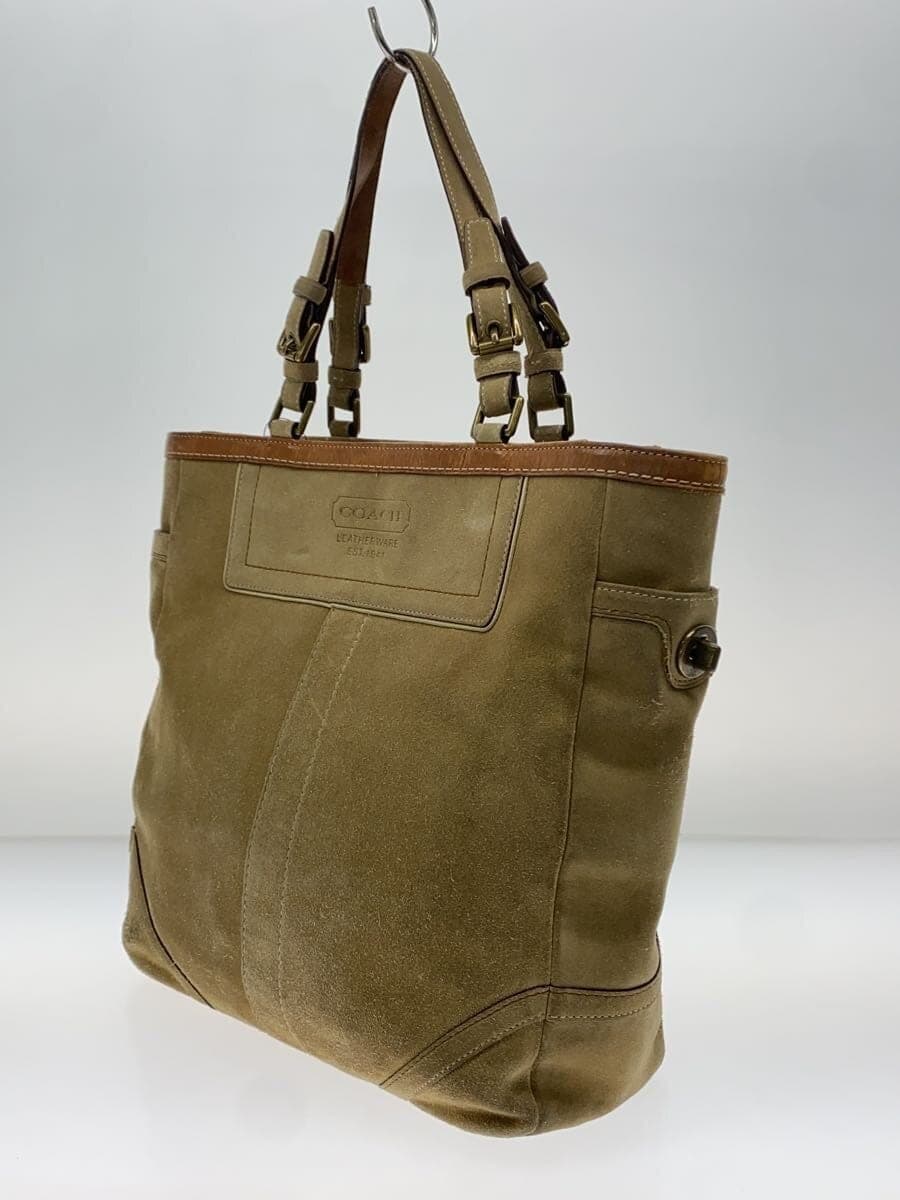 COACH Tote Bag Suede CML Plain 8B04 2
