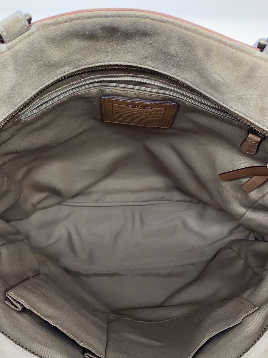 COACH Tote Bag Suede CML Plain 8B04 6