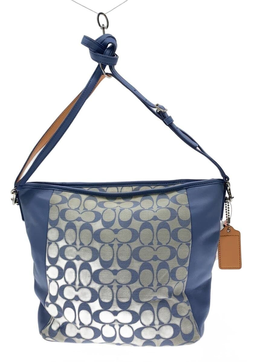 COACH Shoulder Bag Weekend Legacy Canvas BLU 23488