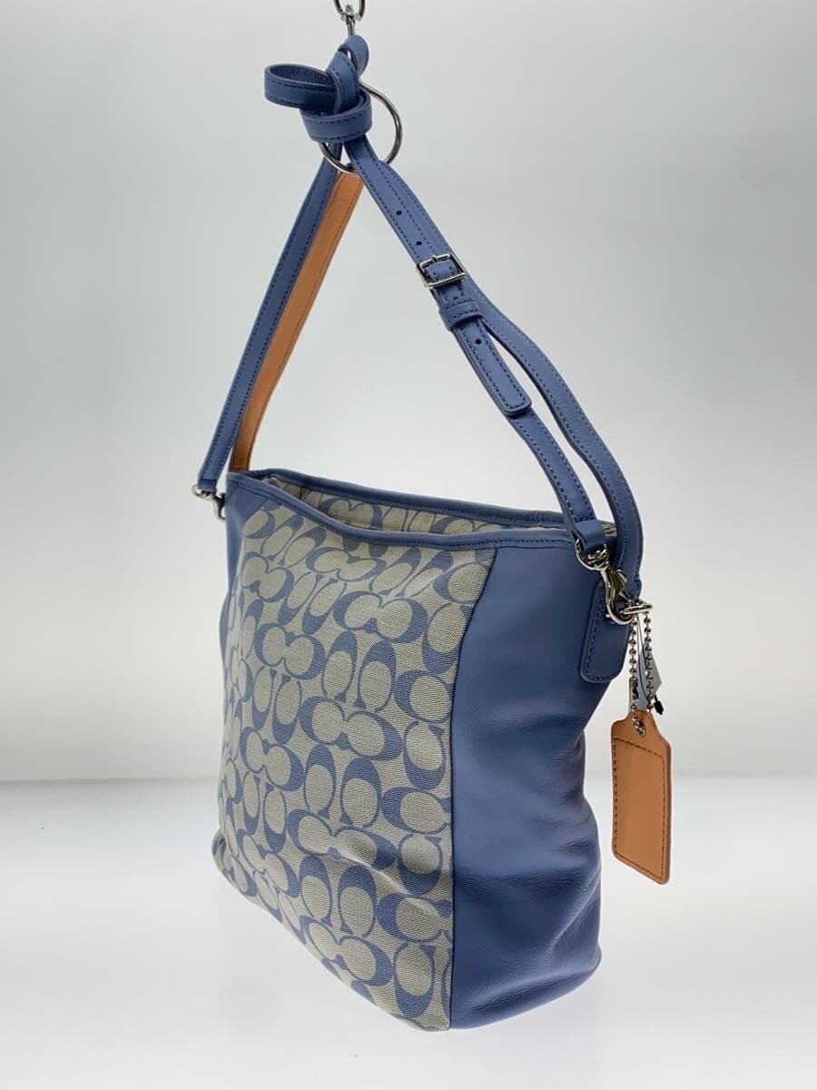 COACH Shoulder Bag Weekend Legacy Canvas BLU 23488 2