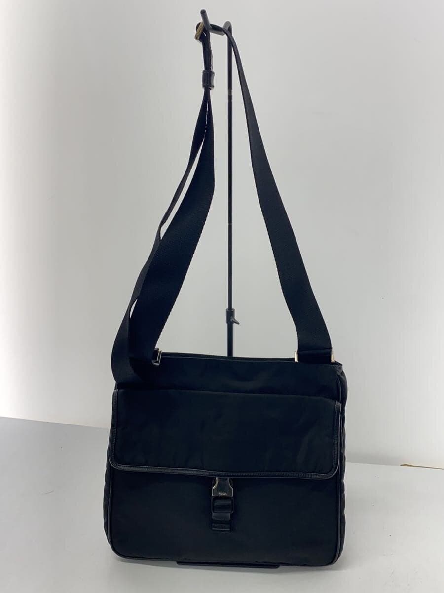 PRADA shoulder bag nylon black plain 3