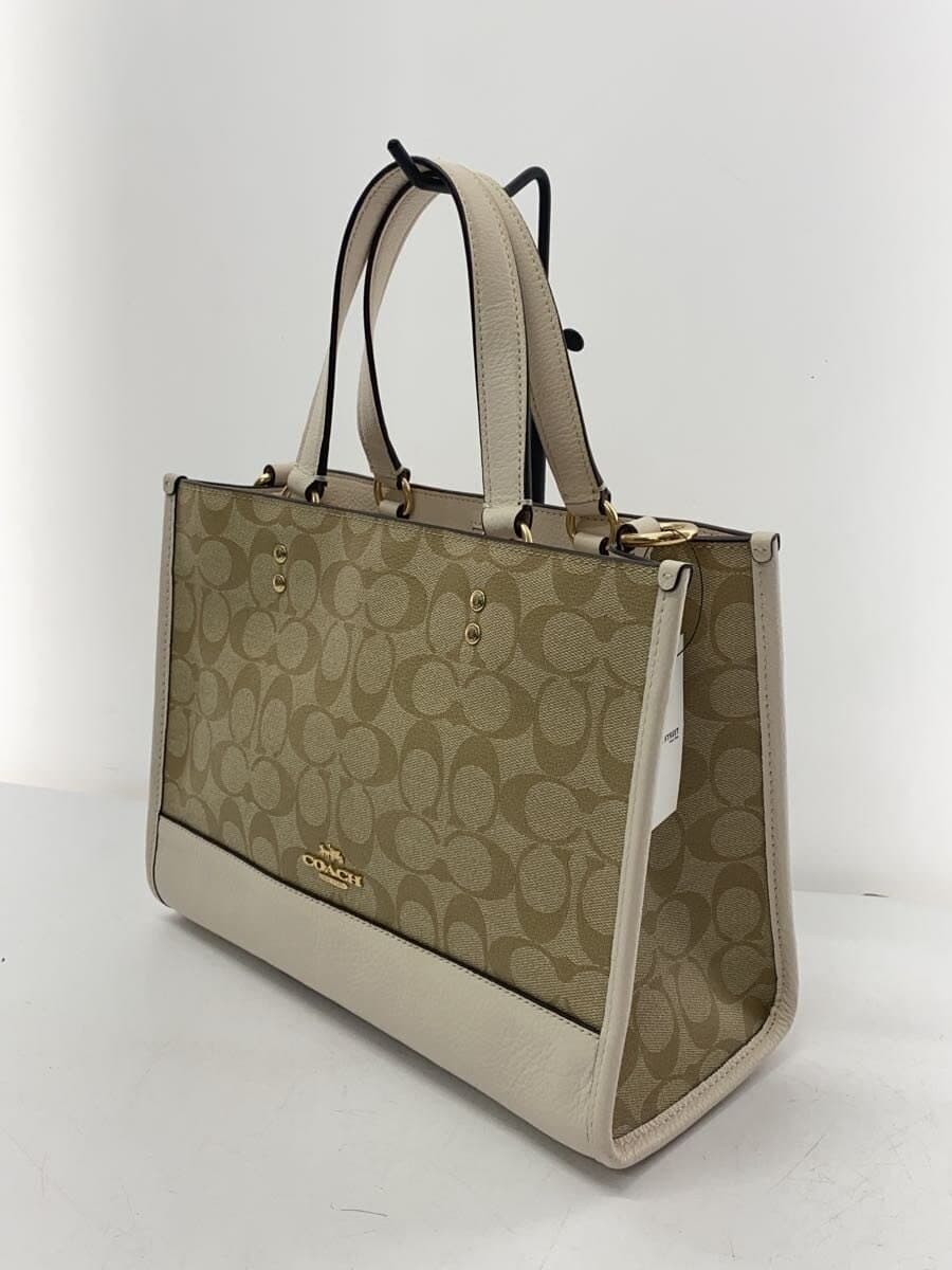 COACH Dempsey Carryall Signature Cream Leather PVC BEG Allover Pattern 1955 2