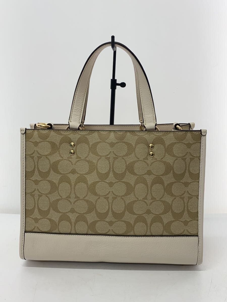 COACH Dempsey Carryall Signature Cream Leather PVC BEG Allover Pattern 1955 3