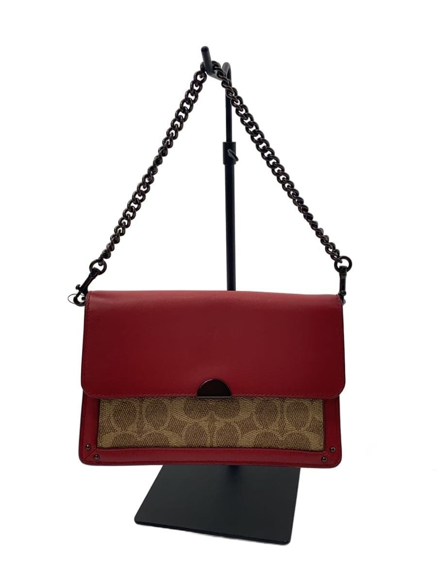 COACH Shoulder Bag Dinky Leather RED Animal 20215