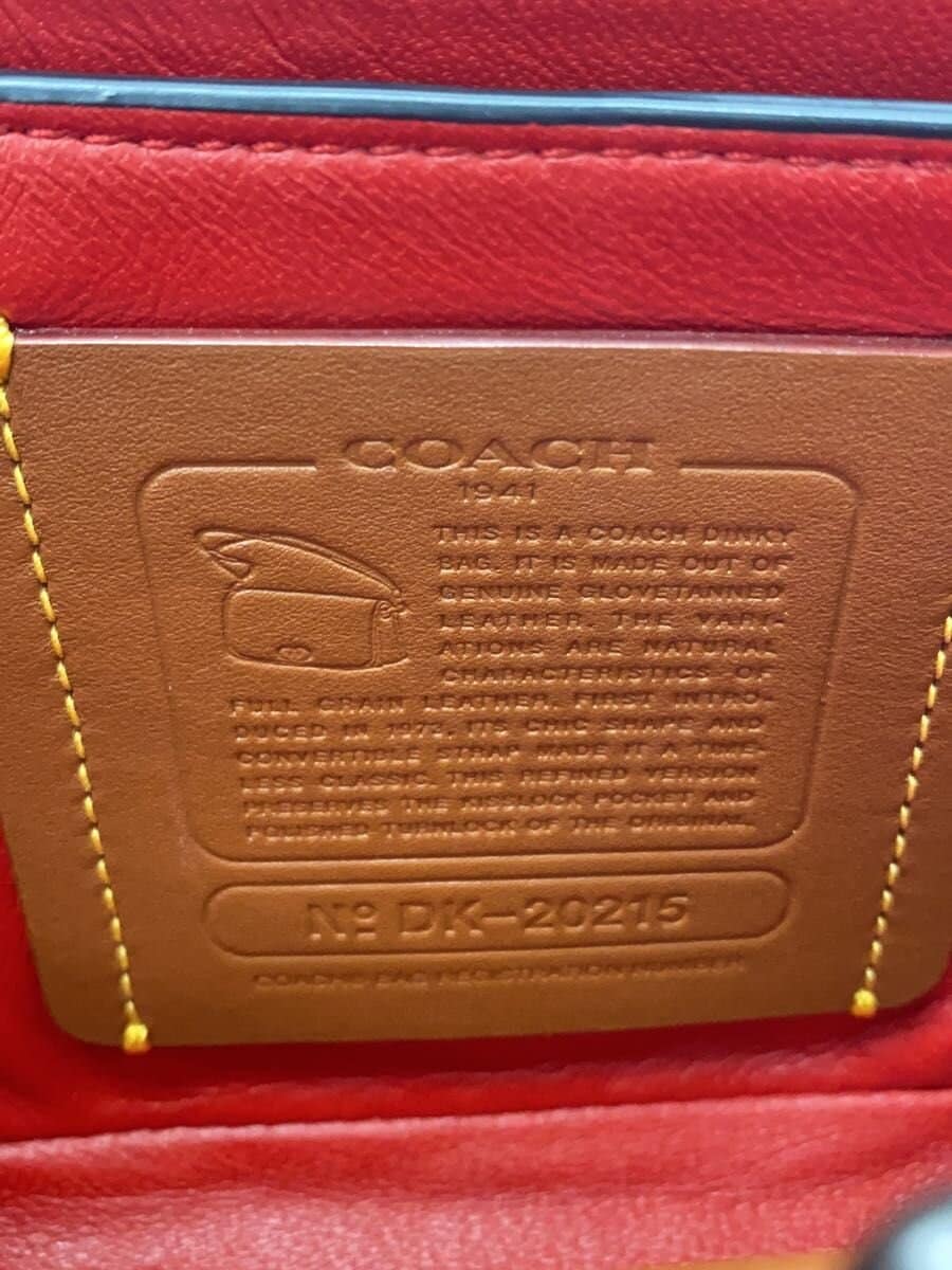 COACH Shoulder Bag Leather RED All-over pattern 76129 5