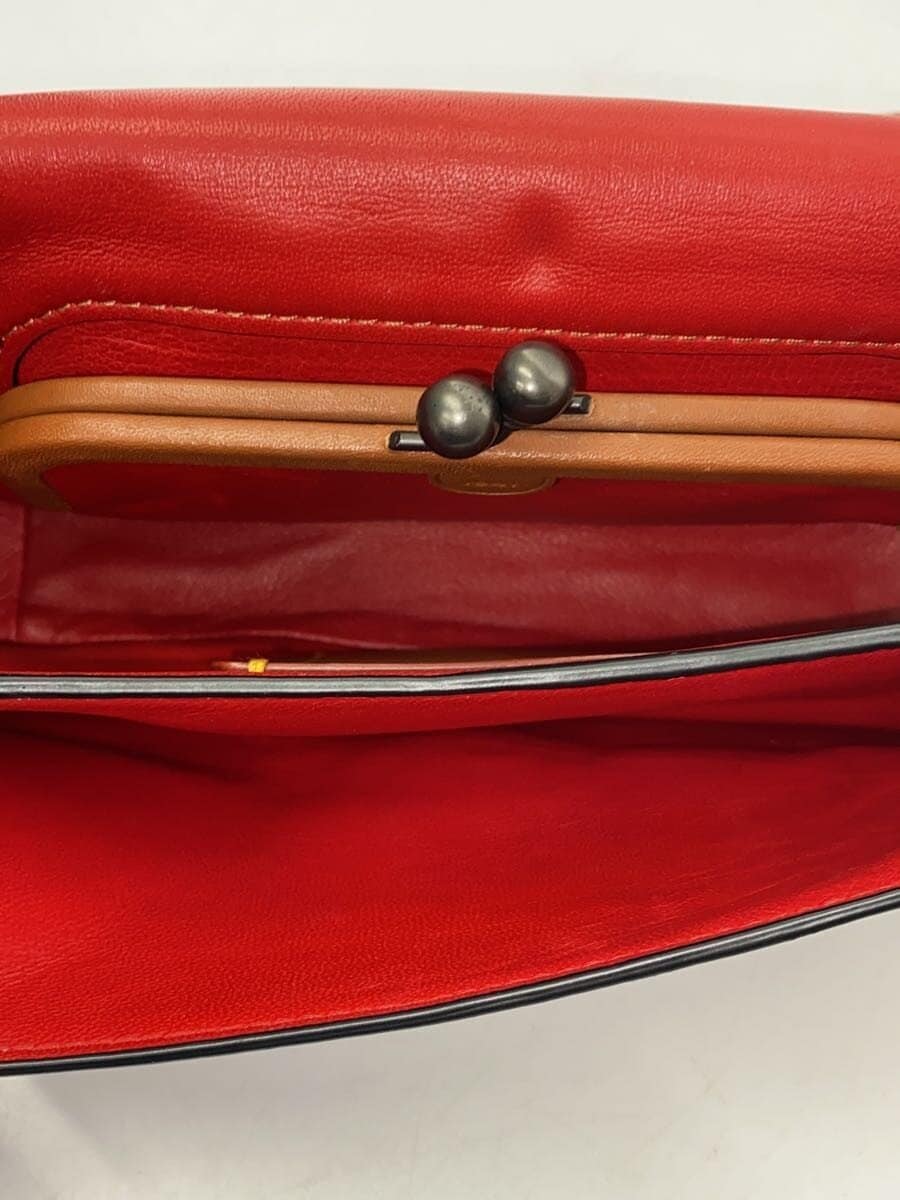 COACH Shoulder Bag Leather RED All-over pattern 76129 6