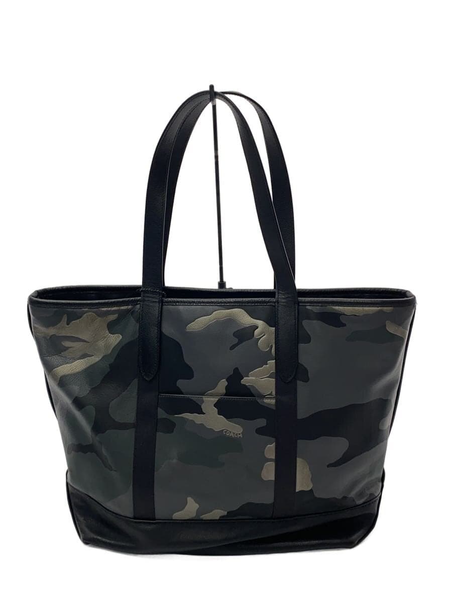 COACH Tote Bag Leather GRY Camouflage f27471