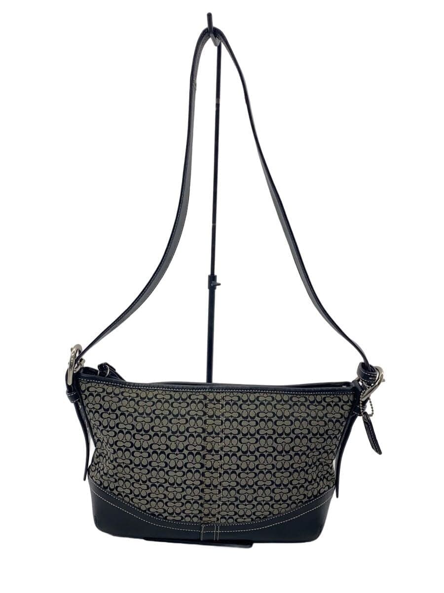 COACH Shoulder Bag Mini Signature Black Canvas BLK Allover Pattern F10945