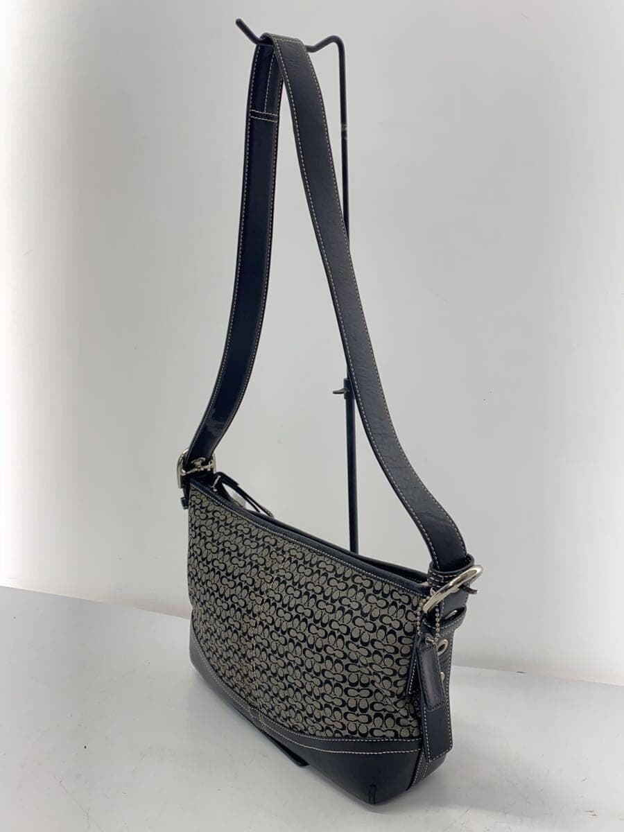 COACH Shoulder Bag Mini Signature Black Canvas BLK Allover Pattern F10945 2