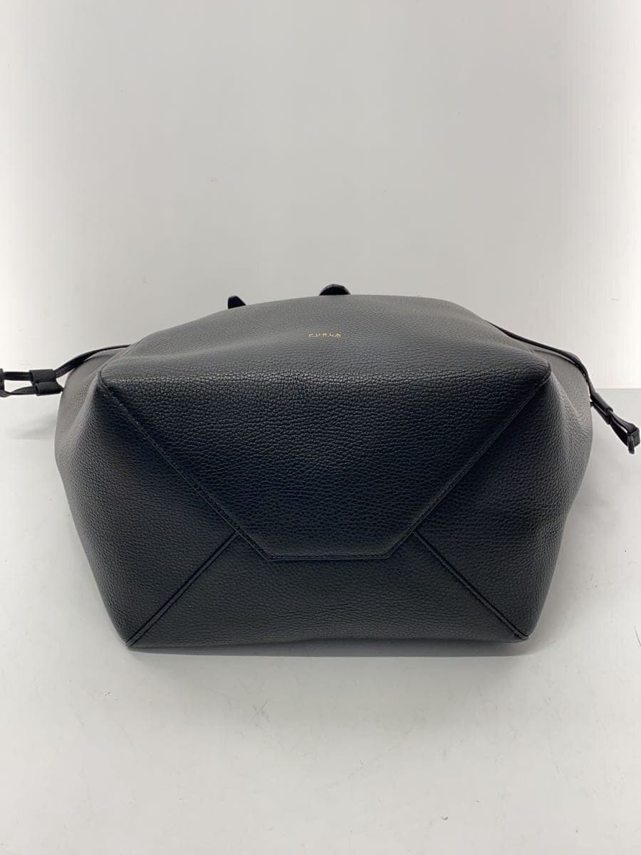 FURLA tote bag leather black plain 4