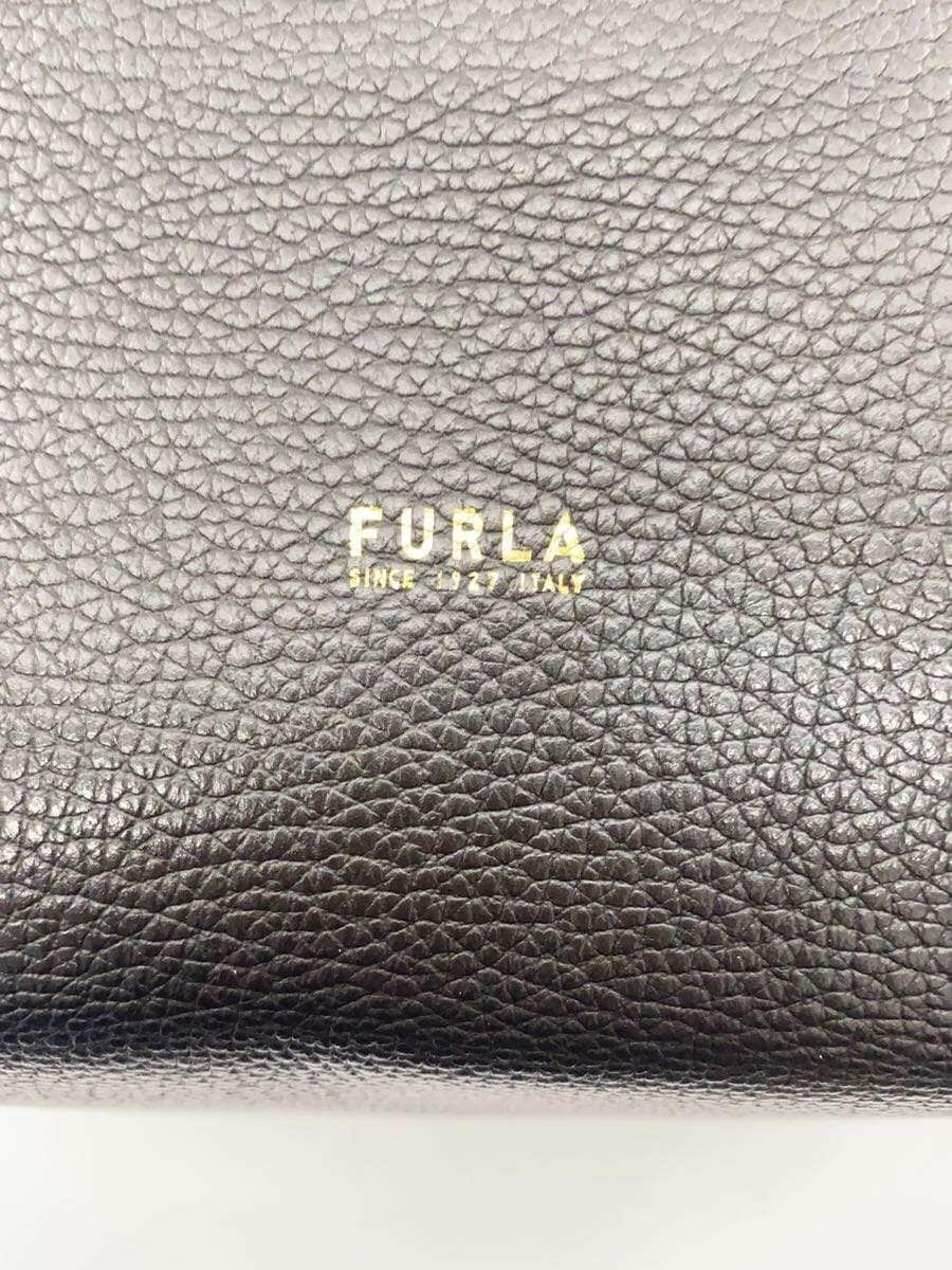FURLA tote bag leather black plain 5