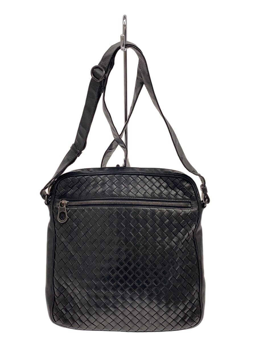 BOTTEGA VENETA Intrecciato *Corner wear present Shoulder bag Leather BLK Solid
