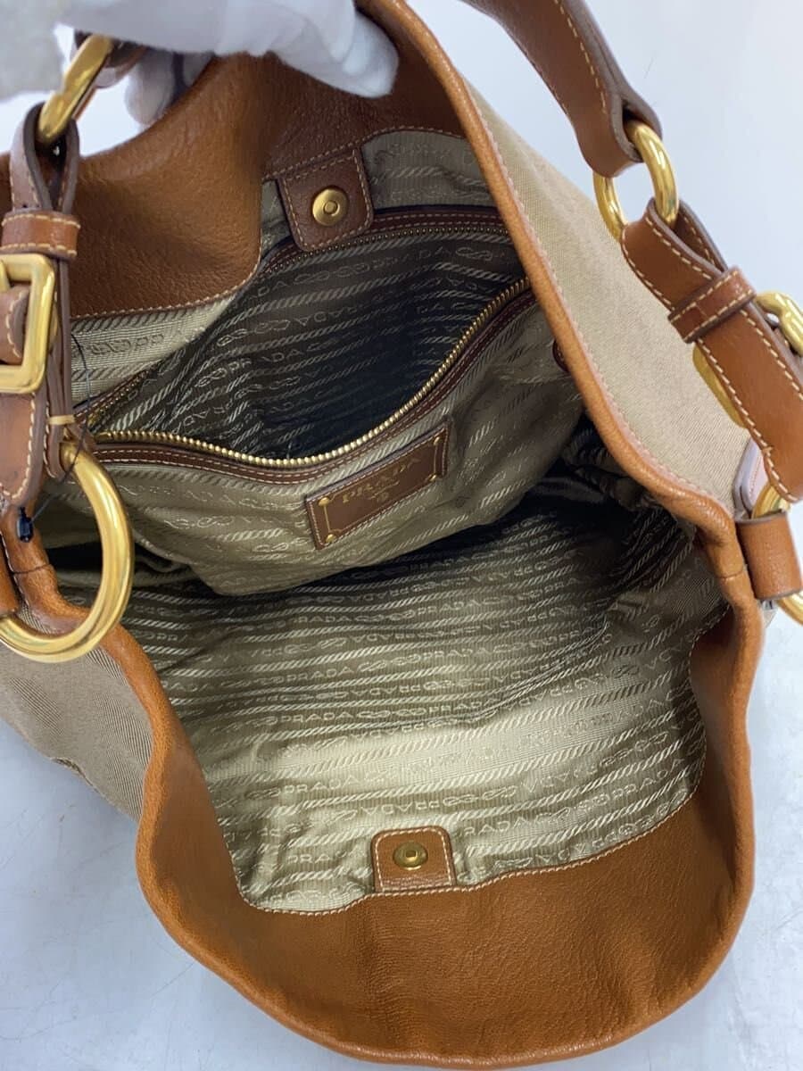 PRADA Logo Jacquard Shoulder Bag Nylon BRW 6