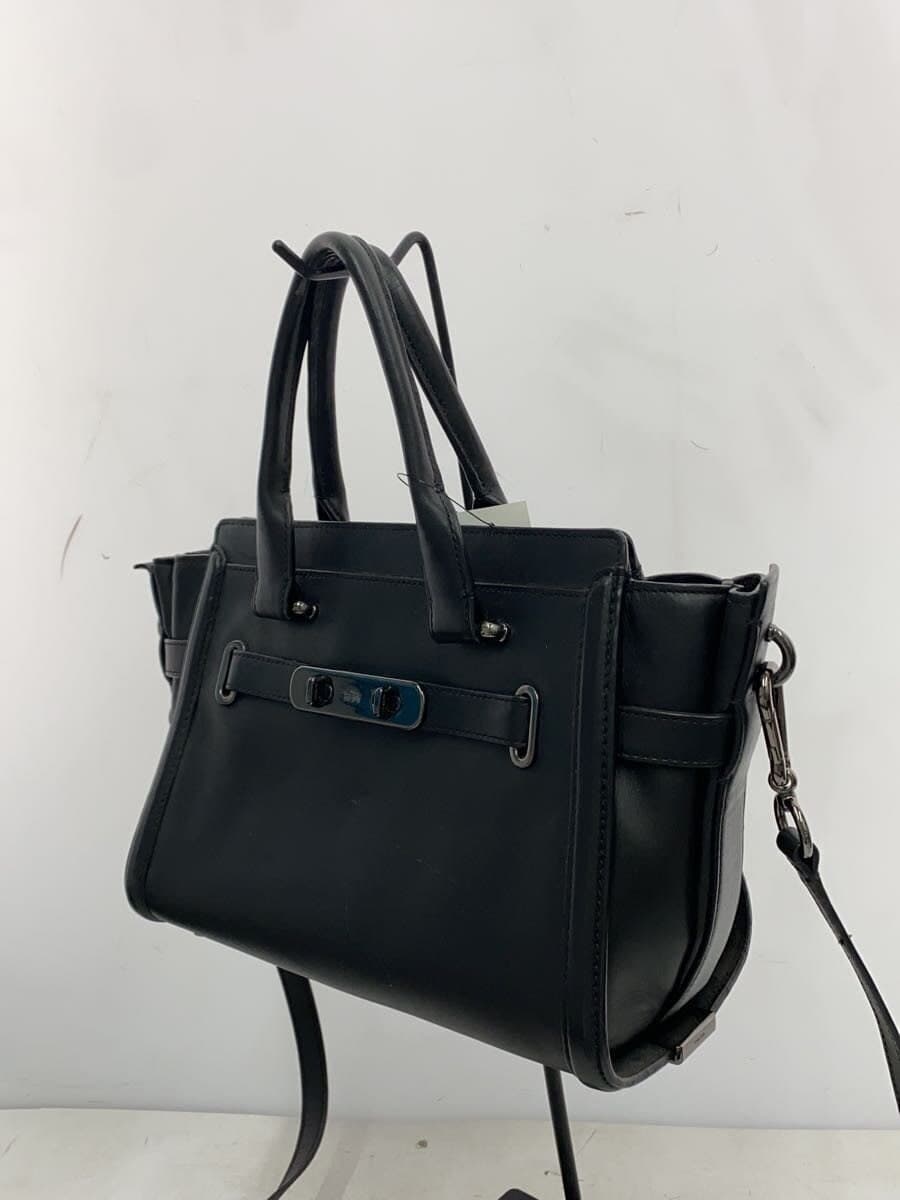 COACH Swagger 2-Way Handbag Leather BLK 55496 2