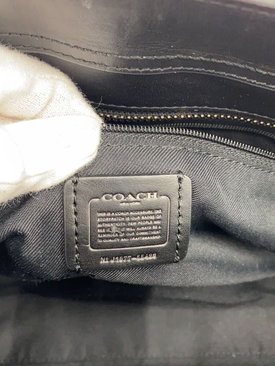 COACH Swagger 2-Way Handbag Leather BLK 55496 5