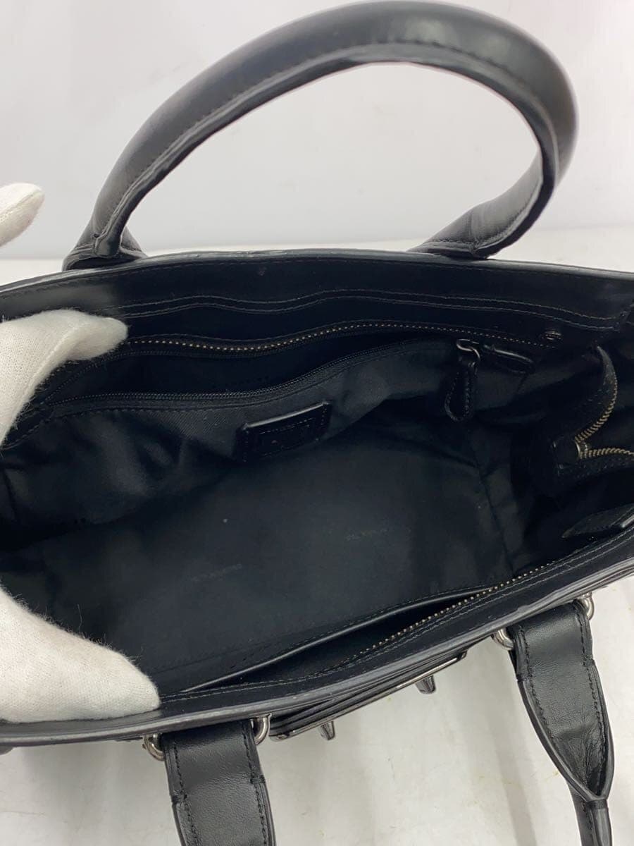 COACH Swagger 2-Way Handbag Leather BLK 55496 6