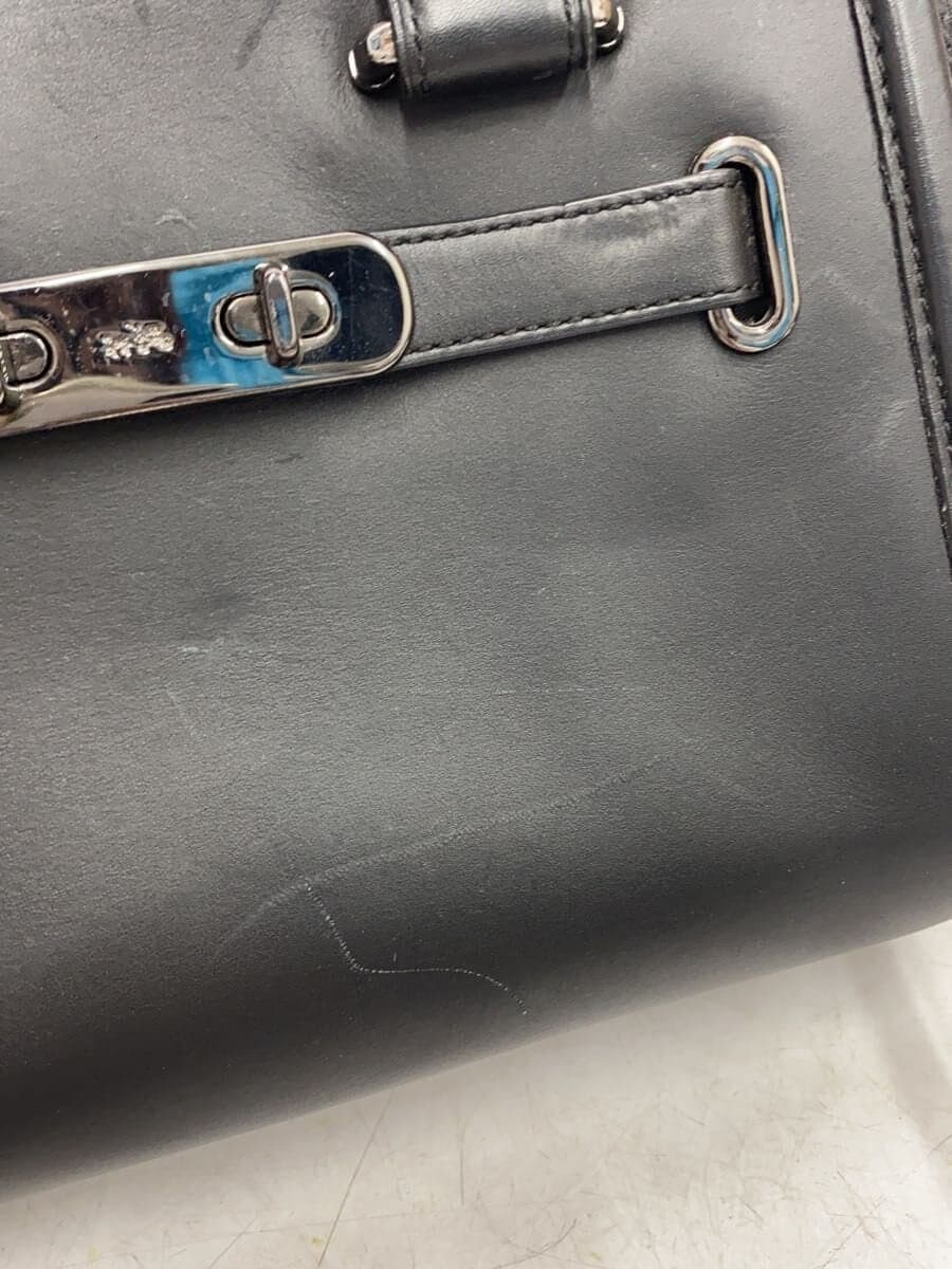 COACH Swagger 2-Way Handbag Leather BLK 55496 8