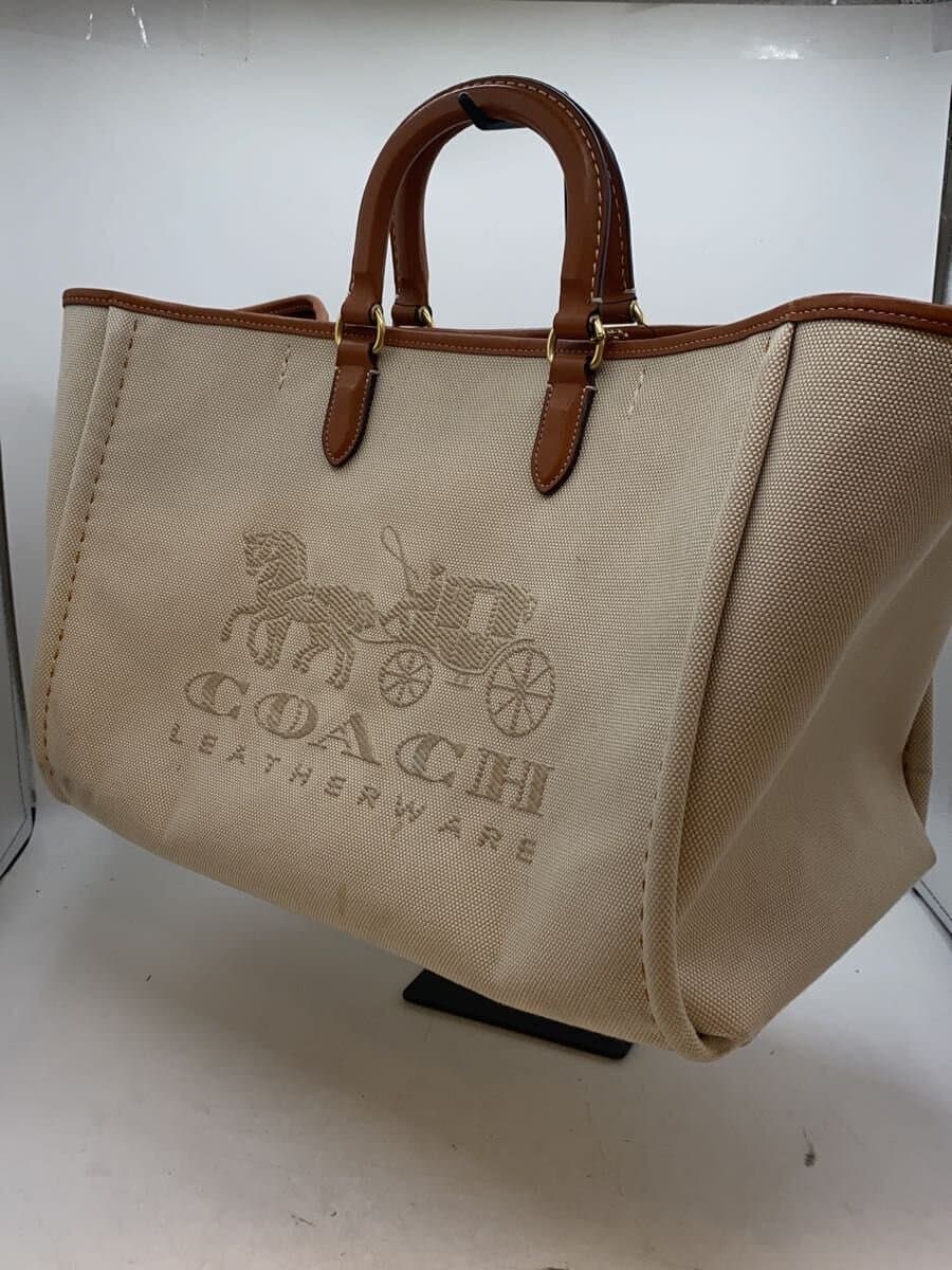 COACH Tote Bag Canvas CRM CJ829 2