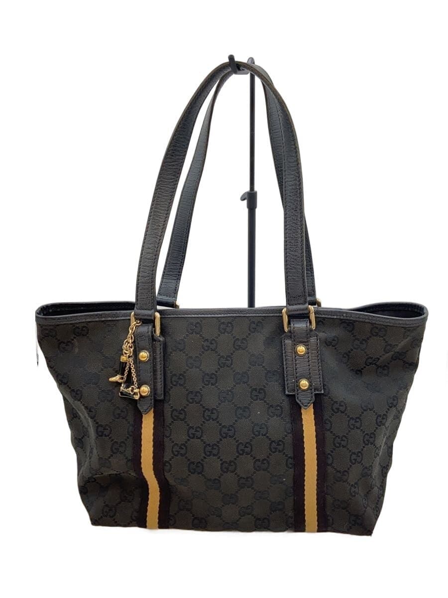 GUCCI Tote Bag_GG Canvas Canvas BLK Iridescent 137396