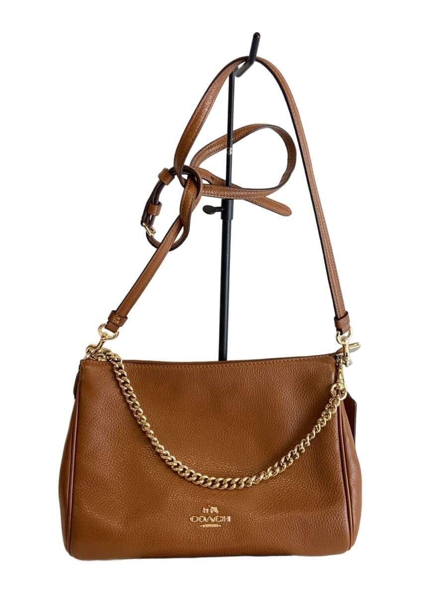 COACH Shoulder Bag Leather BRW F36666