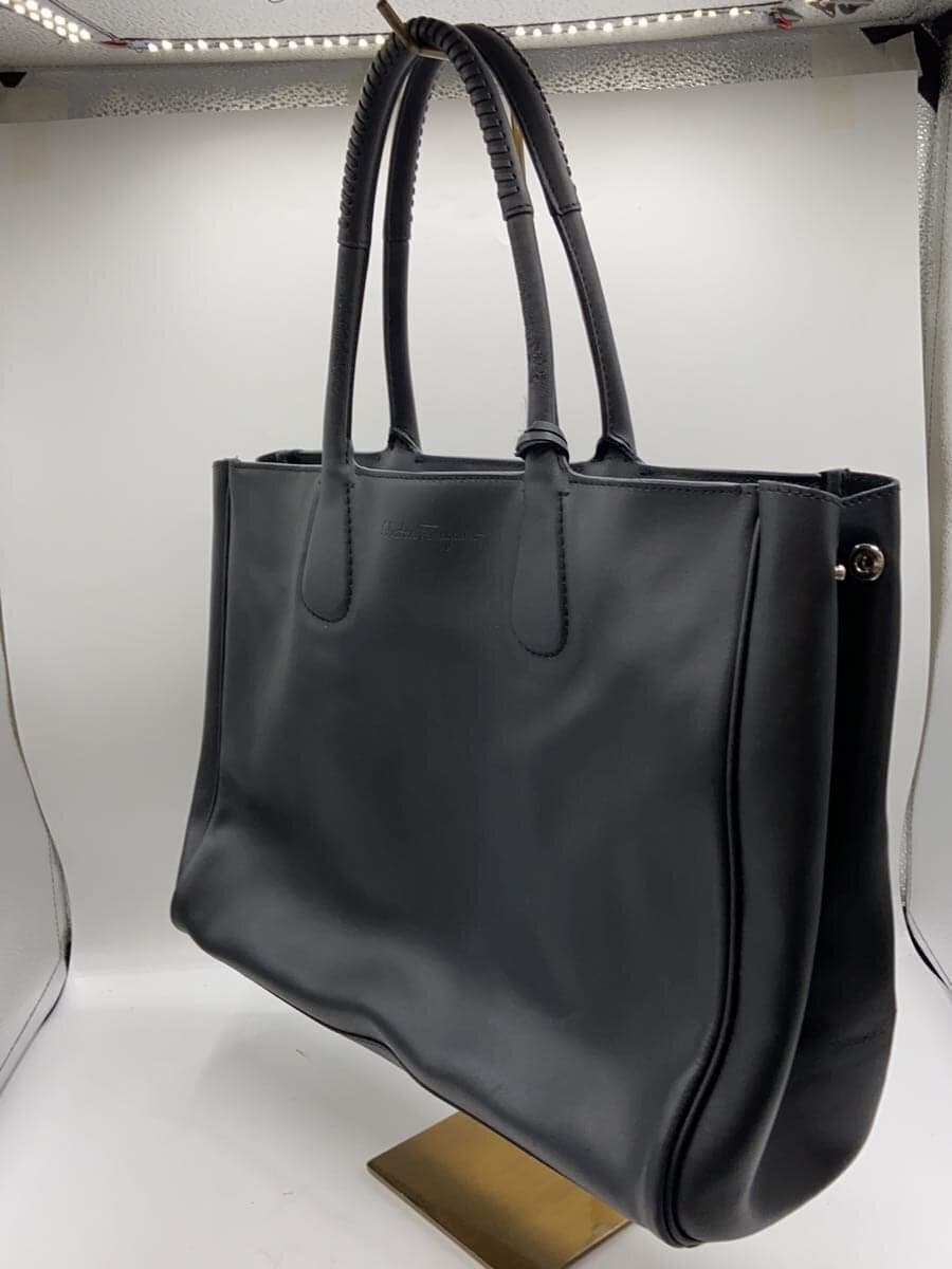 Salvatore Ferragamo Shoulder Bag Leather BLK Solid EZ-21 E578 2