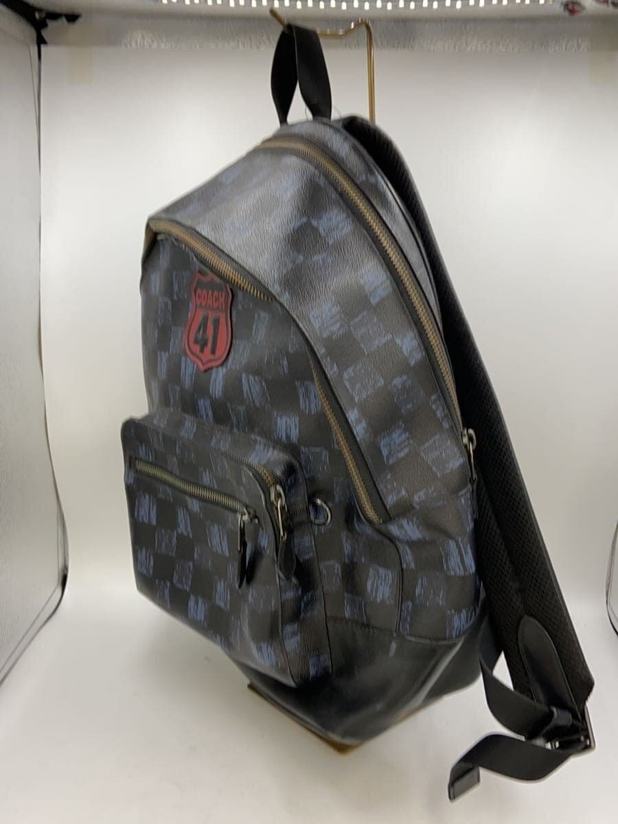 COACH Backpack Leather BLK Check F23249 2