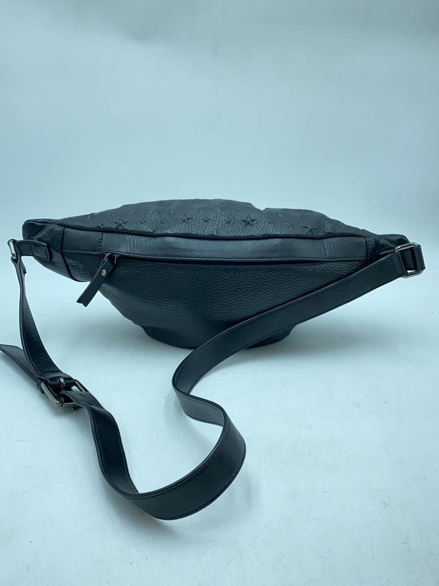 JIMMY CHOO Waist Bag Body Bag Leather Black All Over Pattern Star Pattern Embossed 3