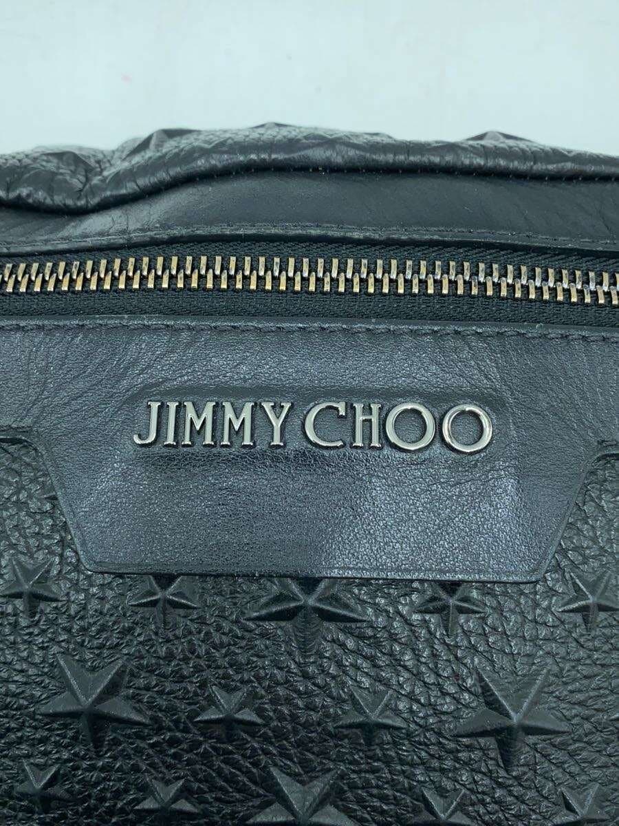 JIMMY CHOO Waist Bag Body Bag Leather Black All Over Pattern Star Pattern Embossed 5