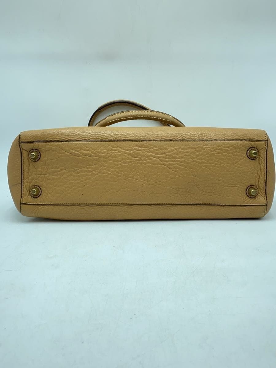 COACH Tote Bag Leather Camel Ｊ0693 With Wear 4