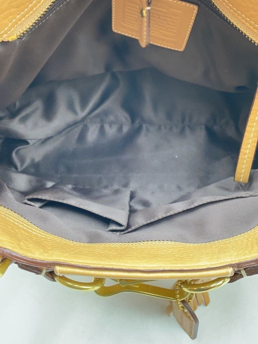COACH Tote Bag Leather Camel Ｊ0693 With Wear 6