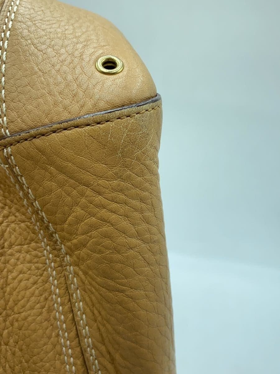 COACH Tote Bag Leather Camel Ｊ0693 With Wear 8