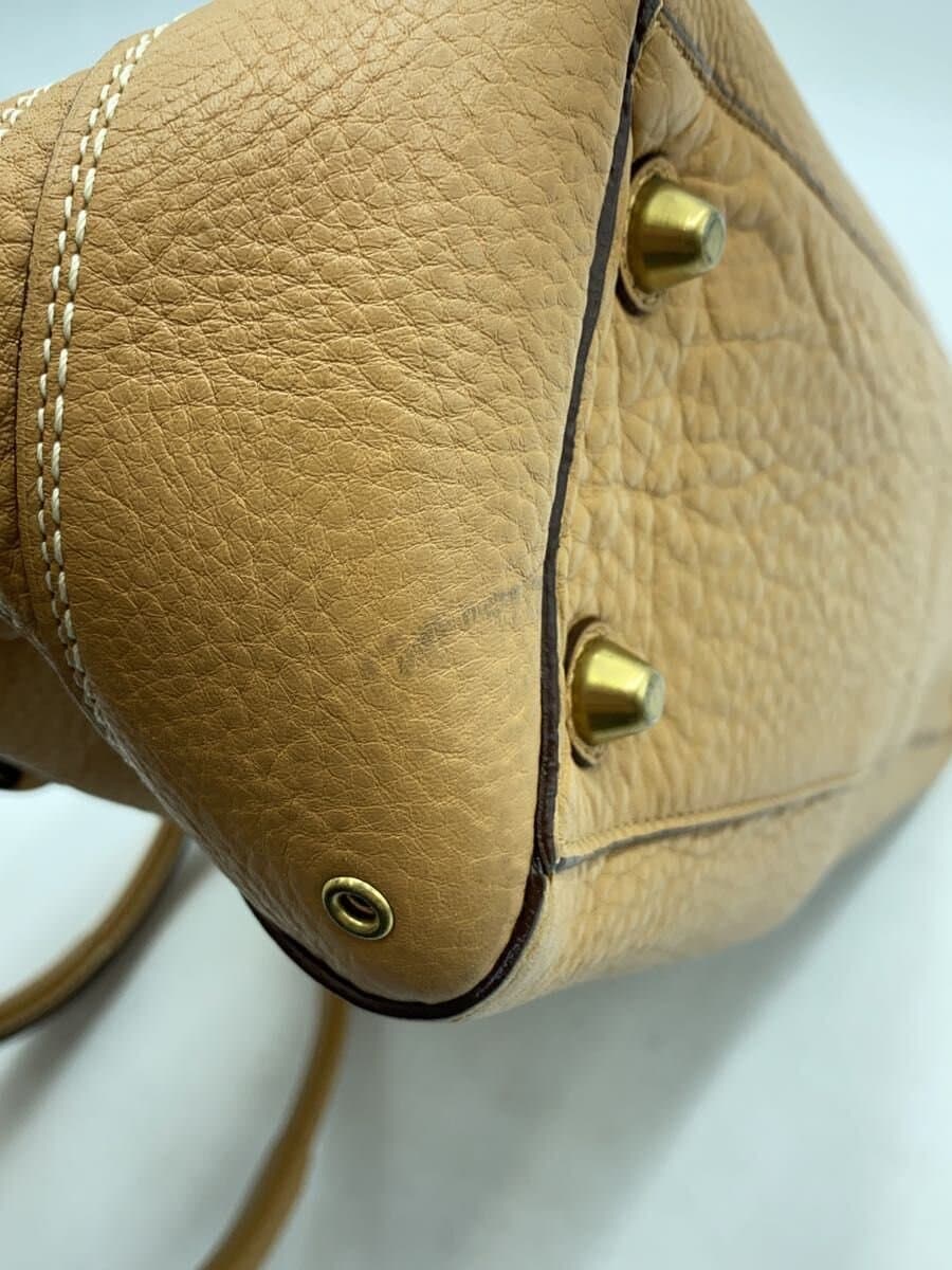 COACH Tote Bag Leather Camel Ｊ0693 With Wear 9